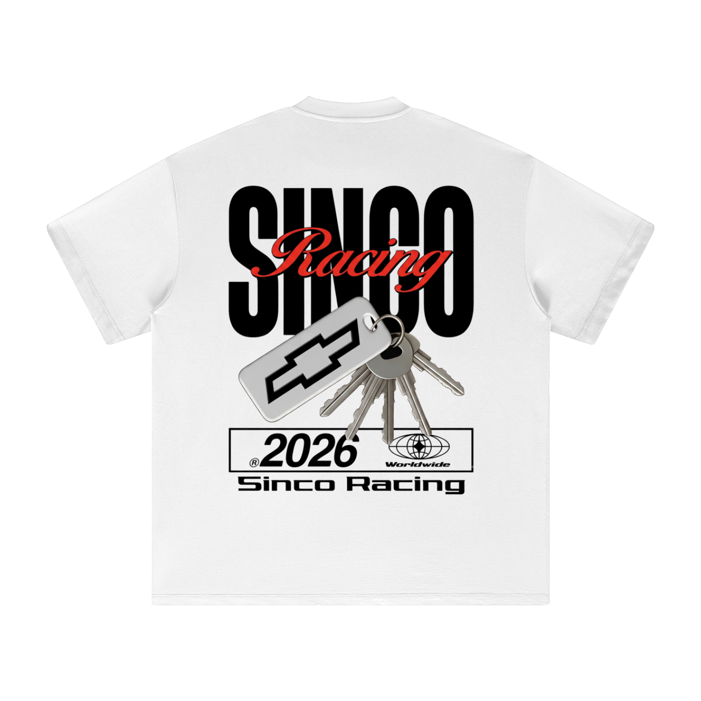SINCO CHEVY KEYS WHITE SHIRT